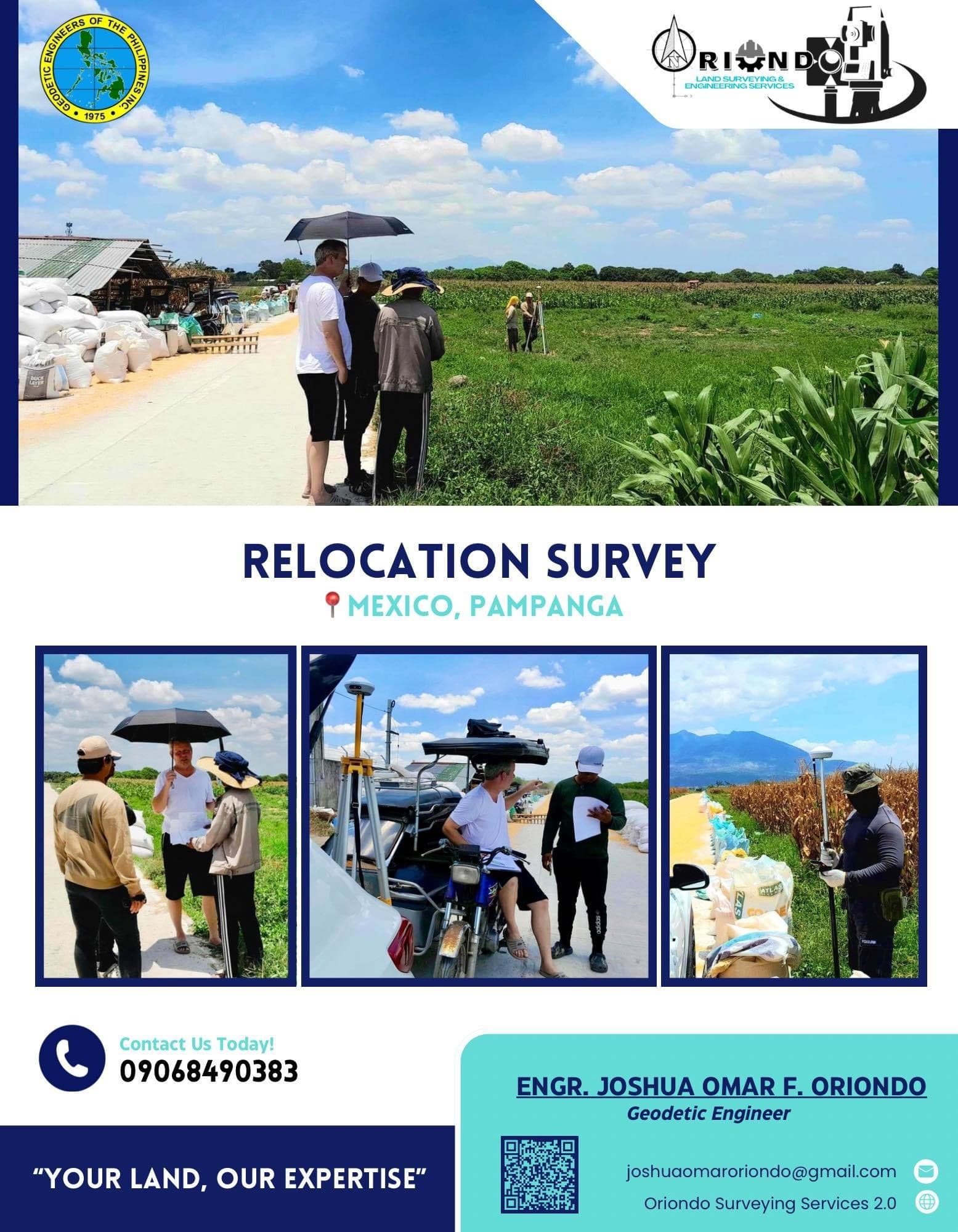 Topographic survey documentation on project site